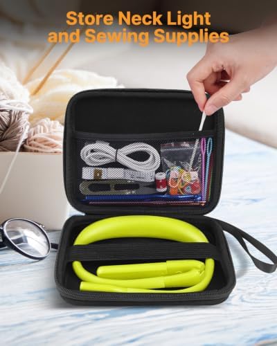 Book Light with Storage Case, Dimmable Neck Light for Reading