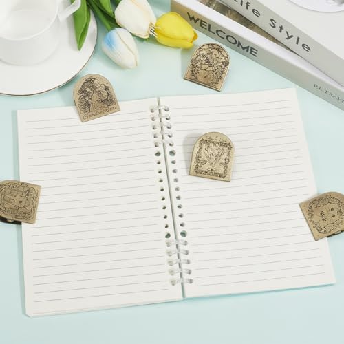 CRASPIRE Flowers Butterfly Journal Metal Clips Vintage Travelers Notebook Book Bill Binder Holder Alloy Antique Bronze Decorative Travelers for TN Travelers Art Reading Decoration Accessories