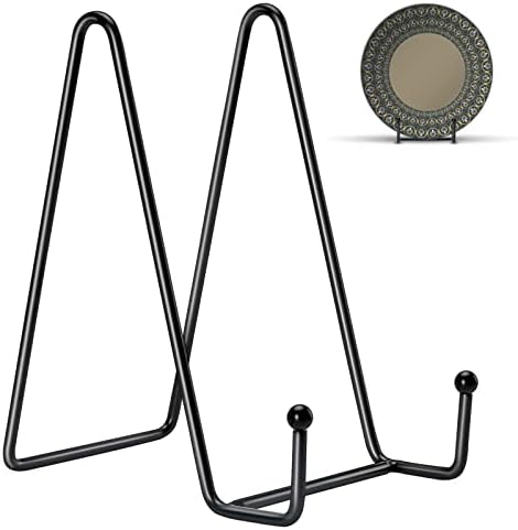 Kruodop 10 Pack Plate Stands for Display, 6 Inch Plate Holder Display Stand, Metal Frame Holder Stands for Book, Pictures, Photo Easel, Tabletop Art
