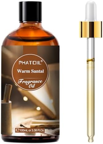 PHATOIL 3.38FL.OZ Warm Santal Fragrance Oils for Aromatherapy, Essential Oils for Diffusers for Home, Perfect for Diffuser, Yoga, Skin Care, DIY Candle and Soap Making - 100ml | Long Lasting Scented Oils For Humidifier, Air Freshener, DIY Soap Candle, ...