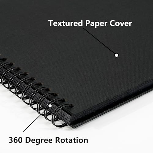 Vienrose Scrapbook Album,40 Pages,10x10 Inch,Tulip Black
