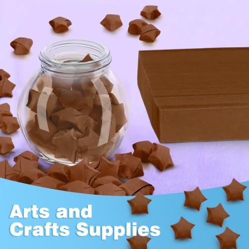 FoDau770 Solid Color Star Paper Strips - 360 Sheet, Dark Brown