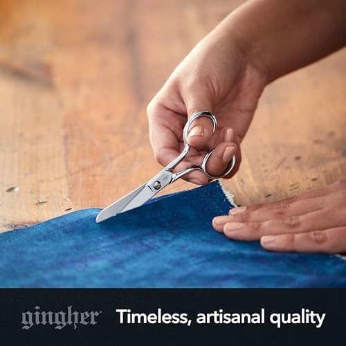 Gingher 5" Straight Fabric Scissors for Cutting Curves & Buttonholes