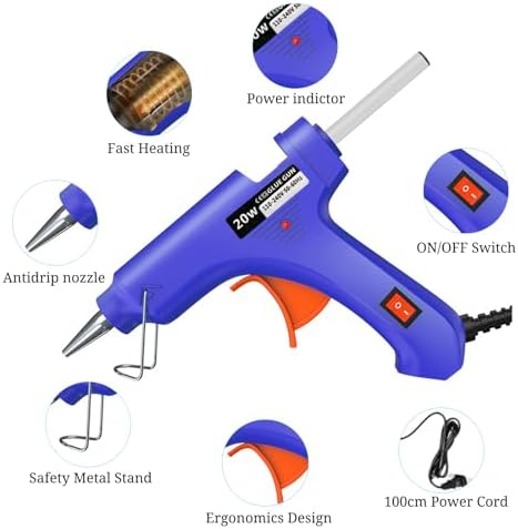 Mini Hot Glue Gun 8 Pack for Crafts with 40 Sticks Melt Glue Gun Arts Craft