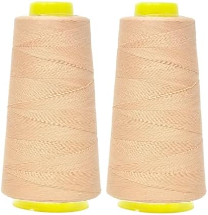 Mandala Crafts Champagne Mercerized Cotton Thread Cones for Sewing Quilting