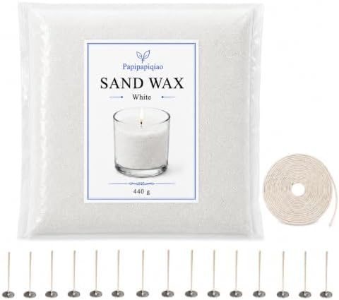 Sand Wax for Candle Making, 440g Refillable Candle Wax Sand,White