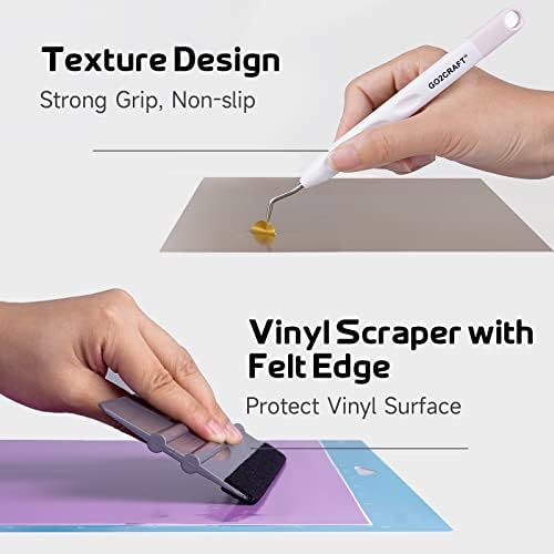 GO2CRAFT All-in-One Accessories Bundle, 90Pcs Ultimate Tools and Vinyl | Accessories Bundle with Vinyl, Weeding Tools, Transfer Tape, Crafting Starter Kit