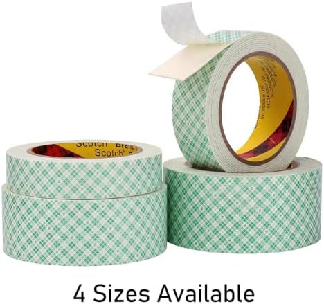 3M Double Sided Foam Tape 0.5" x 10Ft, 1 Pack, White