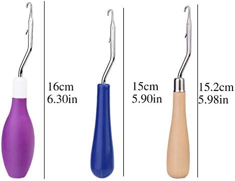 Crochet Hooks for Hair Set Latch Hook Crochet Needles Adjustable Loop Rings