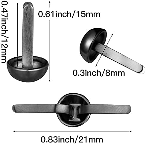 Hotop 500 Pcs Brad for Paper Crafts Metal Paper Fasteners,Black