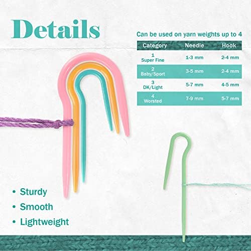16 Piece U-Shaped Cable Needles - Stitch Holders for Knitting and Crocheting