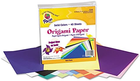 Pacon 72200 Origami Paper, 30 lbs., 9 x 9, Assorted Bright Colors, 40 Sheets/Pack