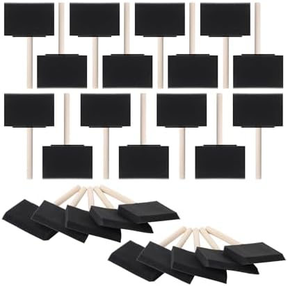 Bates- Foam Paint Brushes, 4 Inch, 25 Pack, Black Foam Brushes for Painting with Lightweight Wooden Handles