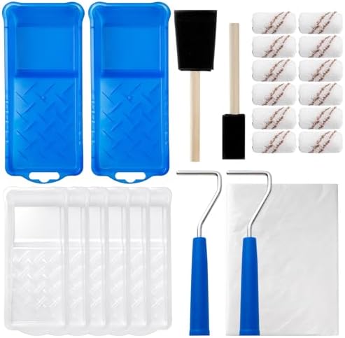 Mister Rui Paint Roller Kit, 25 Pack, 2 Inch Microfiber Paint Rollers