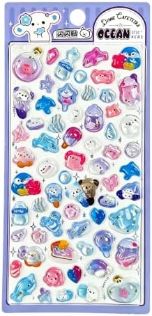 3D Puffy Stickers, Kawaii Resin Decorative Stickers for Phone Case, Notebook, Scrapbooking (Style-1)