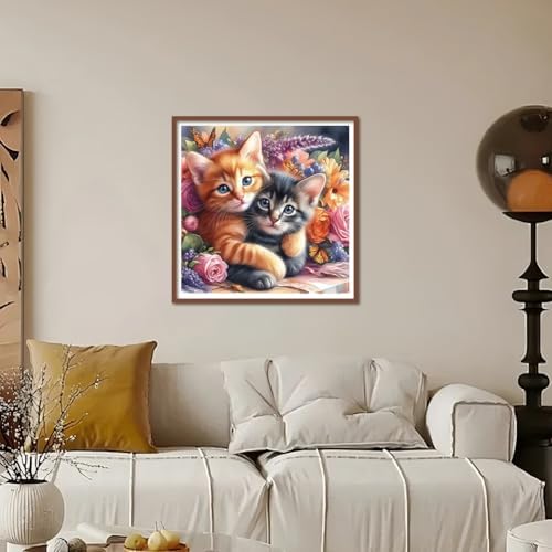 Kulvci Diamond Art Painting Kits for Adults Beginners Cat, 12x12inch