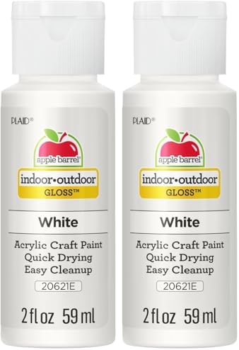 Apple Barrel Gloss Acrylic Paint in Assorted Colors, 20621 White (2-Ounce) (Pack of 2)