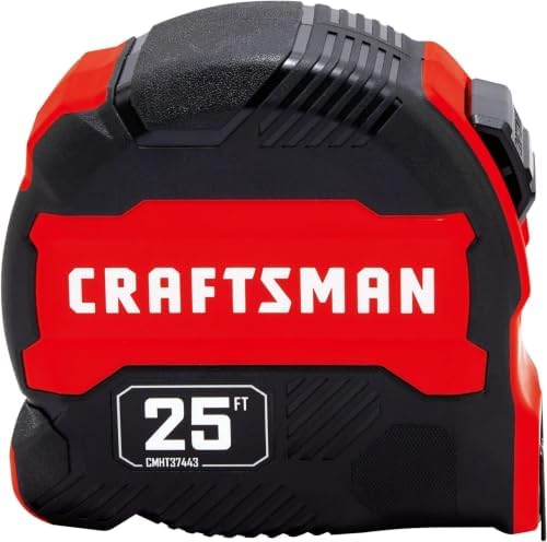 CRAFTSMAN 25-Ft Tape Measure with Fraction Marketing,Retractable,Manual-Locking Blade (CMHT37443S),(Pack of 12)
