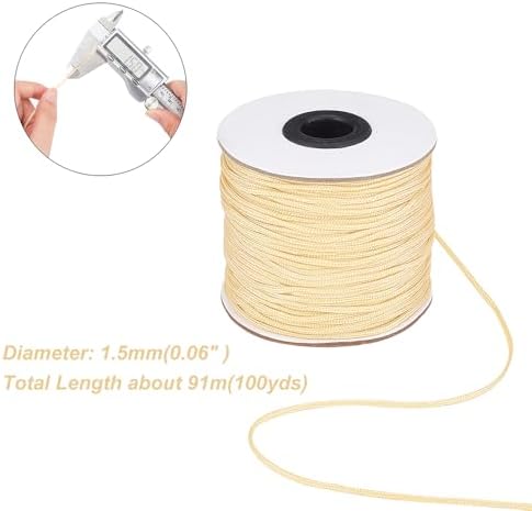 PH PandaHall 1.5mm 100 Yards Nylon Thread Blinds String Beading Cord Bracelet String Braided Lift Shade Cord Kumihimo Macrame Thread for Rollers Windows Roman Shade Repair Friendship Bracelet