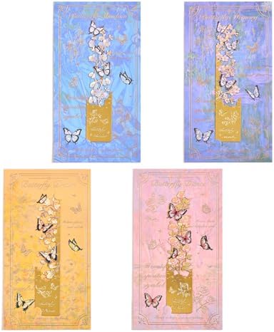 4pcs Metal Bookmarks, Butterfly Flower Theme Pretty Book Marks for Reading Women, Cute Book Markers for Writers, Kids, Teens, Men Readers, Reading Accessories Gifts for Book Lovers