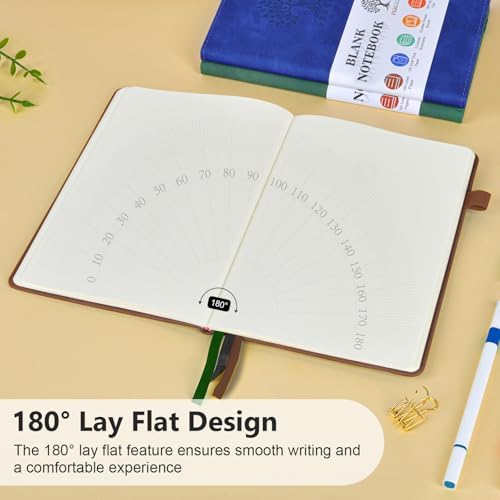 Blank Journal Notebook 5.9"×8.5", Leather Sketchbook,160 Pages Sketch book | A5 Sketchbook for Drawing, 100 Gsm Plain Paper, Writing Journal for Men Women, Hardcover Notebook for School Work Travel Art