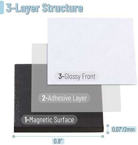 Mr. Pen- Self Adhesive Magnet Square, 120 pcs, Flexible and Extra Thin