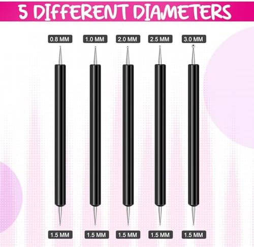 Ashmacdo 20 Pcs Dotting Tools for Painting,Ball Embossing Tool Tracing Stylus for Transfer Paper Drawing Nail Art