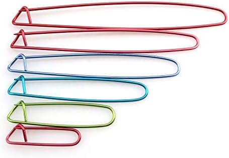 Tegg Knitting Stitch Holder 12PCS 6Size Colour Aluminum Crochet Notions Yarn Stitch Holders