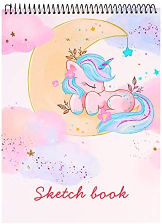 Sketch Book, 100 Pages (50 Sheets), Spiral Bound Artist Sketch Pad, Acid Free Drawing Paper for Drawing, Painting, Sketching or Doodling for Girls