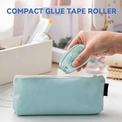 8 Pack Permanent Scrapbook Tape, Glue Tape for Scrapbooking, Double Sided Tape for Crafts, Journaling Scrapbooking Supplies, Junk Journal Supplies, 0.31IN x 16.4FT (Multicolor)