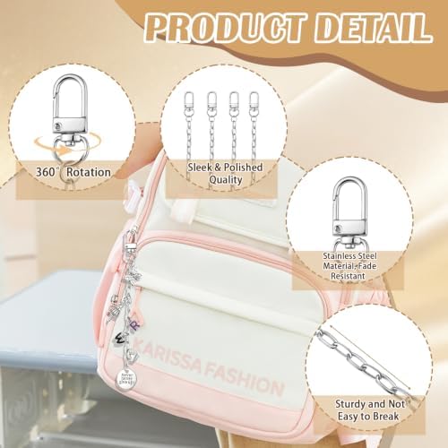 Riwiuue 20 Pcs Keychain Making Kit, Silver Key Chain Making Supplies