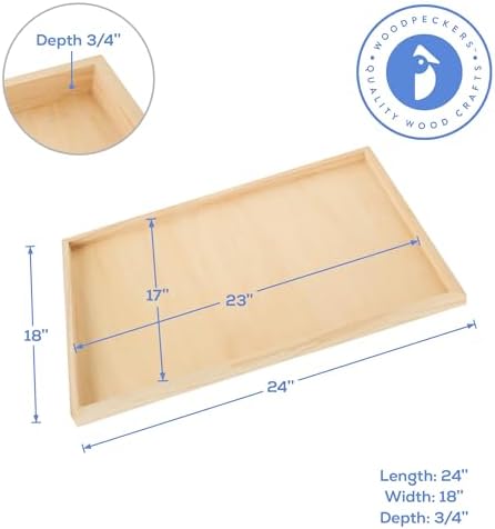 Birch Painting Panel 18 x 24 x 3/4-inch, Large Wood Canvas Boards for Painting, Blank Signs for Crafts, by Woodpeckers