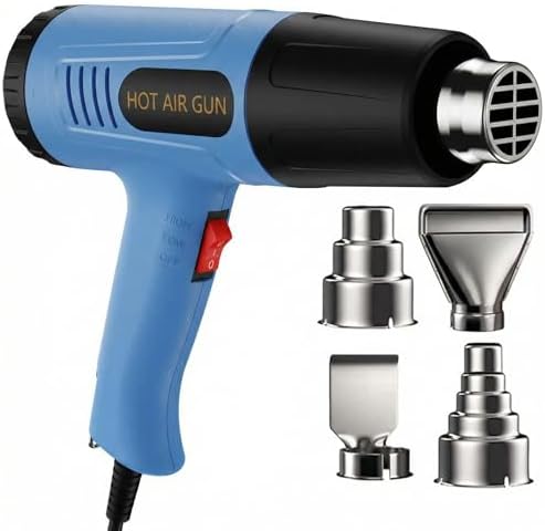 Heat Gun 900W, Dual Temp 572°F/1112°F Hot Air Gun with 4 Nozzles for DIY