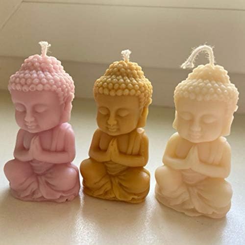 Bronze Buddha 3D Candle Mold for Candle Maker Soap Molds Polymer Clay Cold Porcelain Silicone Molds Resin Craft Mould