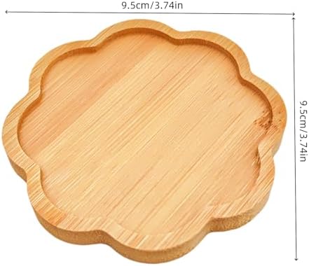 4PCS Mosaic Bamboo Coasters for Crafts, Blank Base Trays, Drinking Cup Coaster, Plant Coaster, Art Plate,DIY Mosaic Supplies (Eight-Petal)