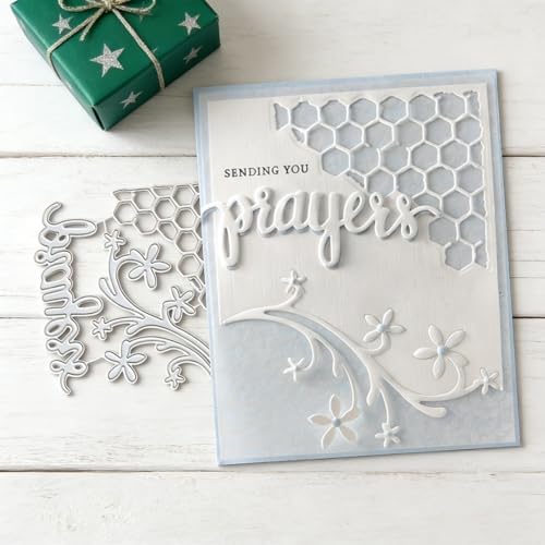 Scrapbooking Die-Cuts, Layer Frame Net Set Metal Cutting Dies for Card Making, Paper Craft Template, Background Embossing Stencils, DIY Album Décor (Honeycomb Flower Vine-10.7x10.2cm)