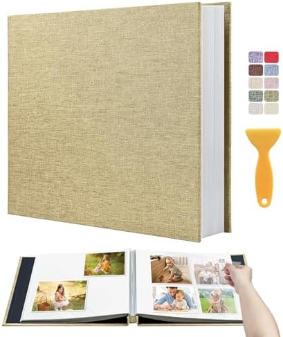 Large Photo Album 20 Sheets/ 40 Pages Self Adhesive Scrapbook Album for 4x6 5x7 8x10 Pictures DIY Photo Book as Scrapbooking Supplies, Birthday Gifts for Women Mom Wedding Baby Family Travel