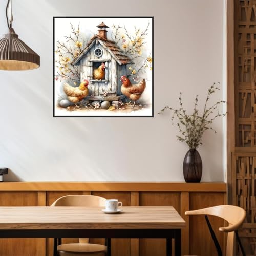 Benjenes Chicken Diamond Art Kits for Adults, Diamond Painting Kits