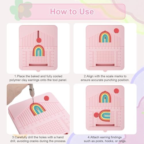 EEEKit Polymer Clay Earring Drill Guides - Pin Vise Hand Drill -12 PCS
