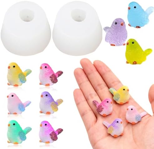 Mini Bird Figurines Resin Silicone Mold for DIY Fairy Garden Decor