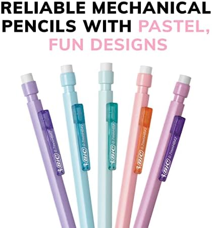BIC Xtra-Smooth Pastel Mechanical Pencils, Medium Point, 0.7mm, 24-Count | Bulk Pack for School or Office Use | Smooth Writing Experience | No. 2 Lead for Standardized Tests