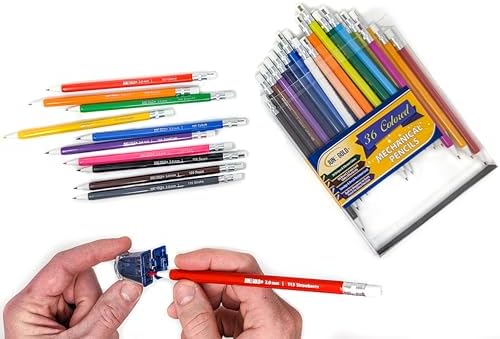 June Gold 36 Colored 2.0 mm Mechanical Pencils/w 36 Refills & 2 Sharpeners