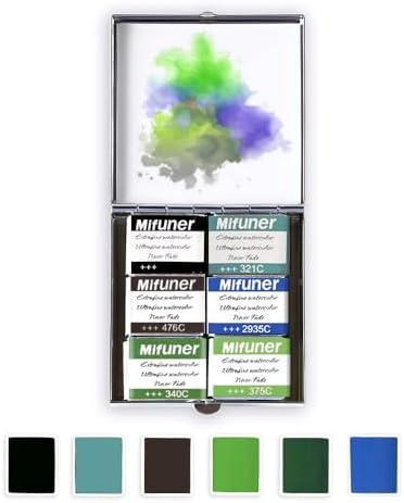 Mini Portable Handmade Artist Watercolor Paint,6 Colors Solid Watercolor