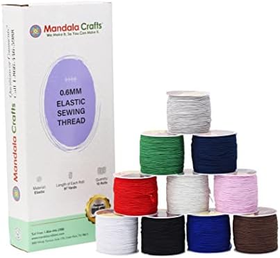 Mandala Crafts 0.6mm Assorted Shirring Sewing Elastic Thread 87X10 Yds
