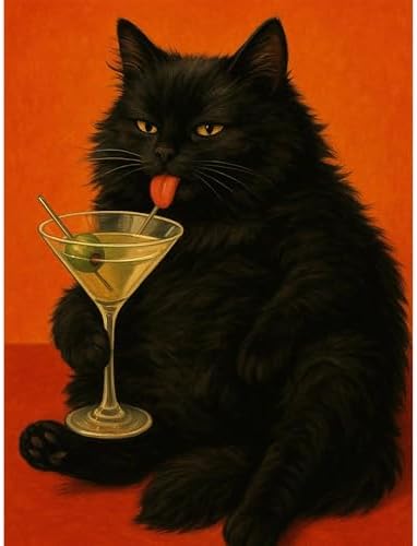Lophomie Diamond Art Kits for Adults, 5D Cat Diamond Painting Kits 12x16 in