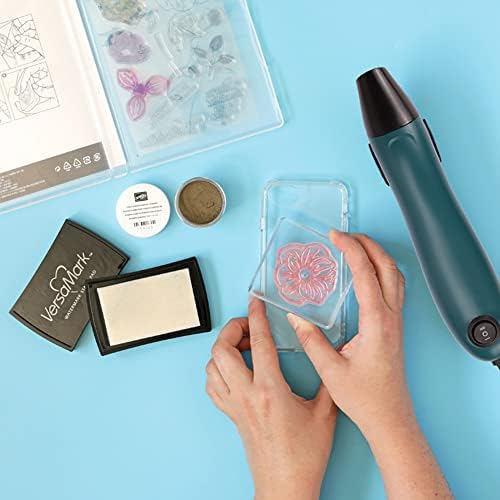 SmileTools Mini Heat Gun, Electrical Phone Repair Heat Tool | for DIY Craft Embossing, Paint Drying, Candle Making, Epoxy Resin, Shrink Wrap Hot Air Gun with Silicone Brush (x2)