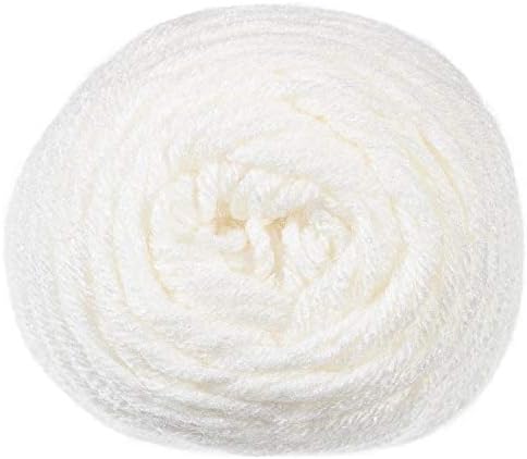 Craft County Size 4 (Medium) 100% Acrylic Fiber Yarn – Variety of Color and Pattern Options – for Crochet, Knitting, and Weaving (Soft White)
