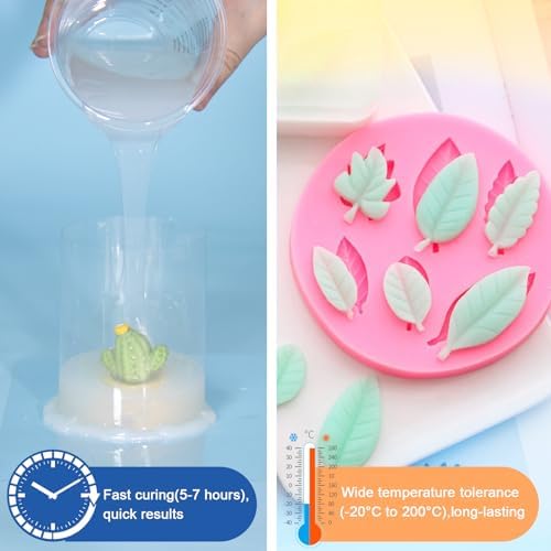 JDiction Silicone Mold Making Kit, 5lb(80oz) Super Elastic Liquid Silicone for Molds Making, Fast Cure Soft Mold Making Silicone Rubber for Casting Resin Molds/Silicone Molds/Candle/Soap Molds