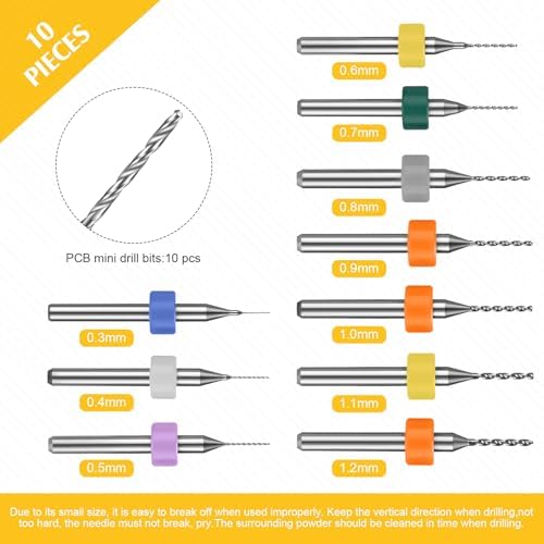Mudder 57 Pcs Micro Drill Bits & Pin Vise Set 0.1-3mm, Gold