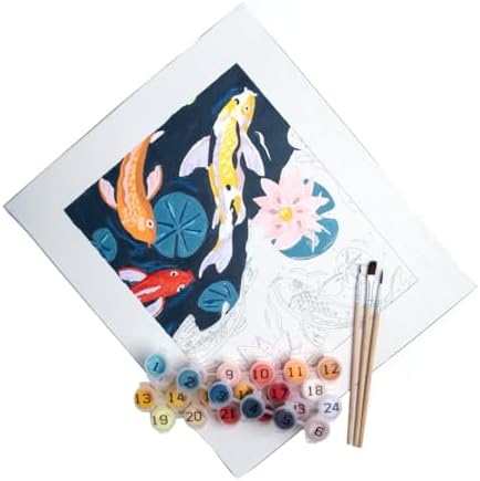 Pink Picasso Paint by Number Kit, All Ages, 8x10, Don't Be Koi | Mid Century Modern Collection, Acrylic Paints and Brushes included, Pre-printed high quality canvas, DIY art kit, Gift-ready